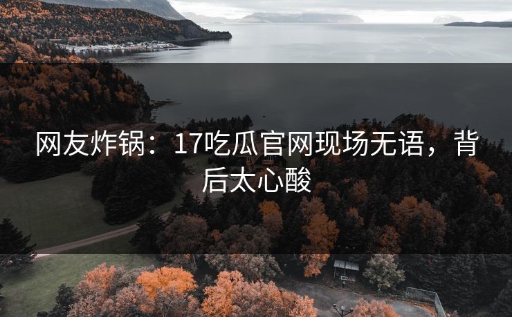 网友炸锅：17吃瓜官网现场无语，背后太心酸