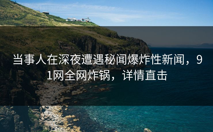 当事人在深夜遭遇秘闻爆炸性新闻，91网全网炸锅，详情直击