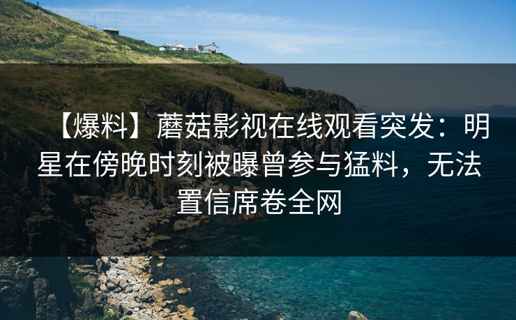 【爆料】蘑菇影视在线观看突发：明星在傍晚时刻被曝曾参与猛料，无法置信席卷全网